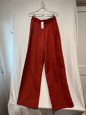 Anthropologie TINY  Wide-Leg Pants in Deep Rust Back & side Pockets Size 0